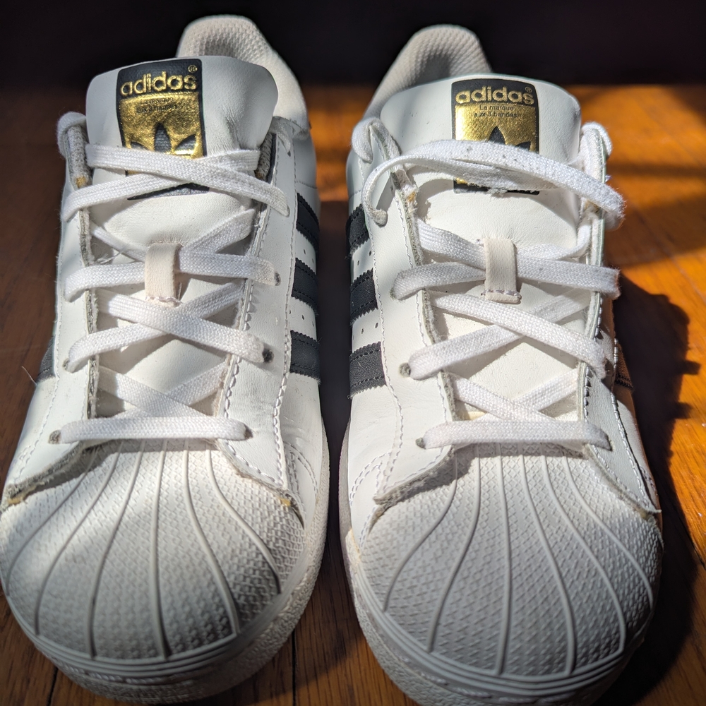Adidas White and Black Superstar Sneakers Iconic Design